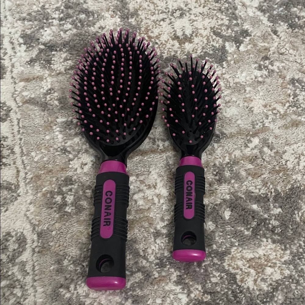 Conair Black and Pink Hair Brush Duo